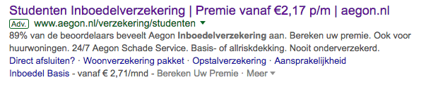 inboedelverzekering Aegon student